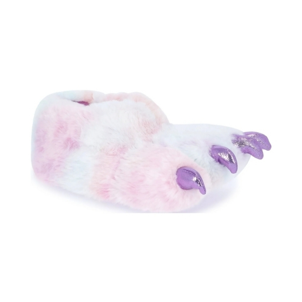 Plush Pastel Monster Claw Slippers with Purple Claws    2